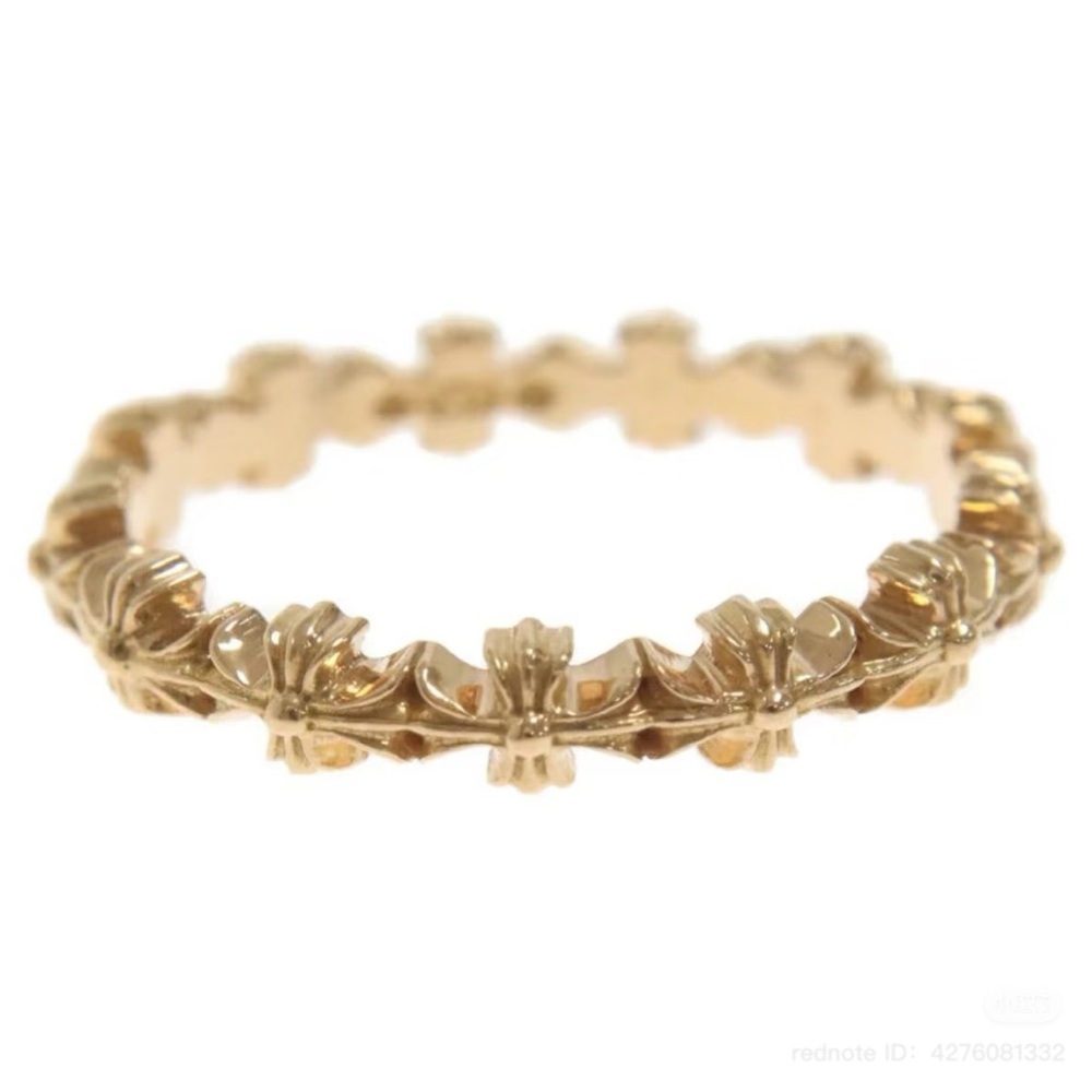 Chrome Hearts Tiny E Ring Gold Size 8 - image 6